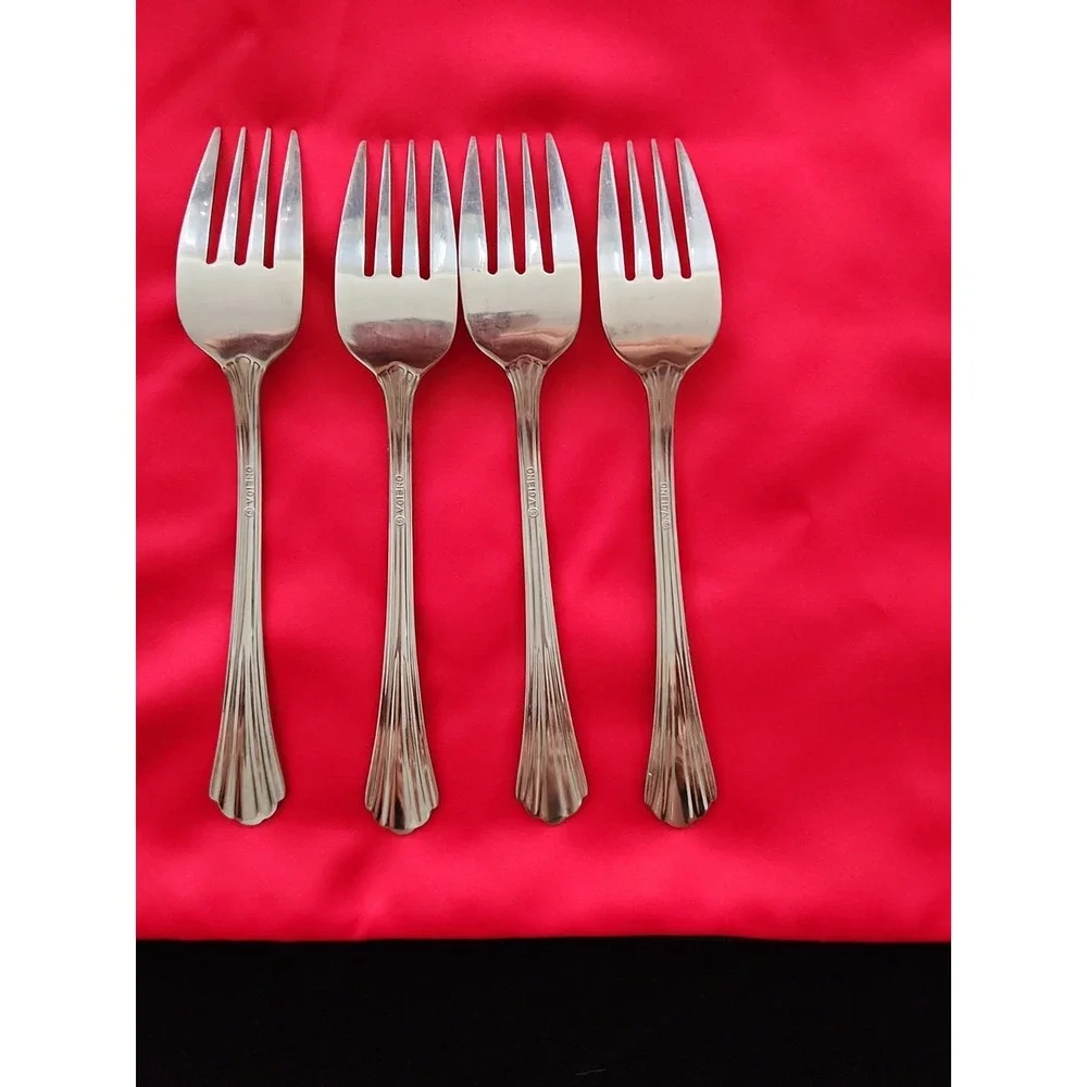 6 ONEIDA DUBLIN Stainless Flatware Lot 4 Salad Forks 2 Dinner Forks Retired